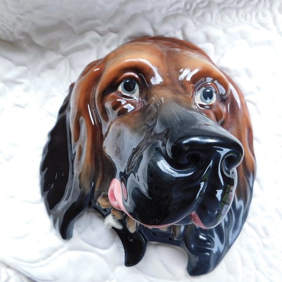 BIG Antique Vintage BESWICK Figural Dog Double String Holder Nose Dispenser RARE - Picture 6 of 7